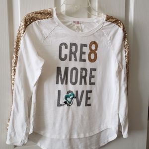 Kandy Kiss Sequin Long Sleeve Top Cre8 More Love. Sz Large